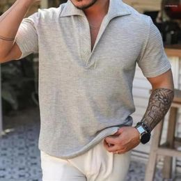 Camisetas para hombre, camiseta para hombre, camiseta informal transpirable de secado rápido de verano, camisetas de cuello de manga corta con solapa para hombre