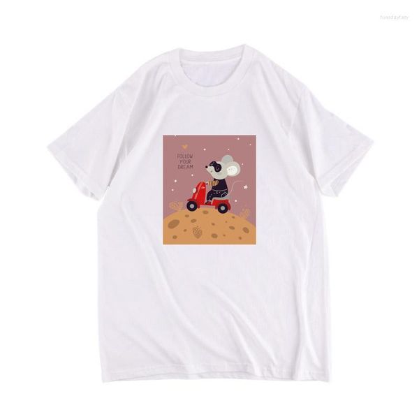 T-shirts pour hommes T-shirt pour hommes Chemise à manches courtes d'été Imprimé Souris de dessin animé Blanc Noir T-shirts Motif simple Tops