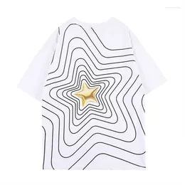 T-shirts pour hommes T-shirt t-shirt Top Summer Fashion Loose Ferme à cinq pointes imprimées japonaises à manches courtes à manche courte