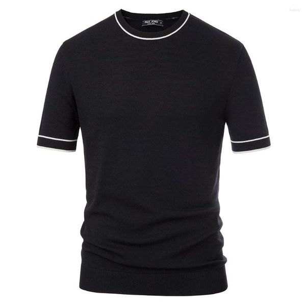 T-shirts pour hommes T-shirts pour hommes Tops Sport Contrast Striped Basic Tee Fashion Pullover