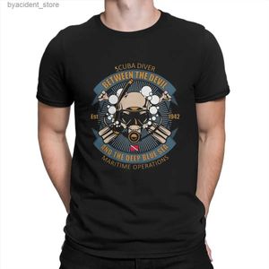 T-shirts hommes Hommes T-shirts Diver Est Mode Pur Coton T-shirt À Manches Courtes Plongée Sous-marine T-shirt O Cou Vêtements D'été L240304