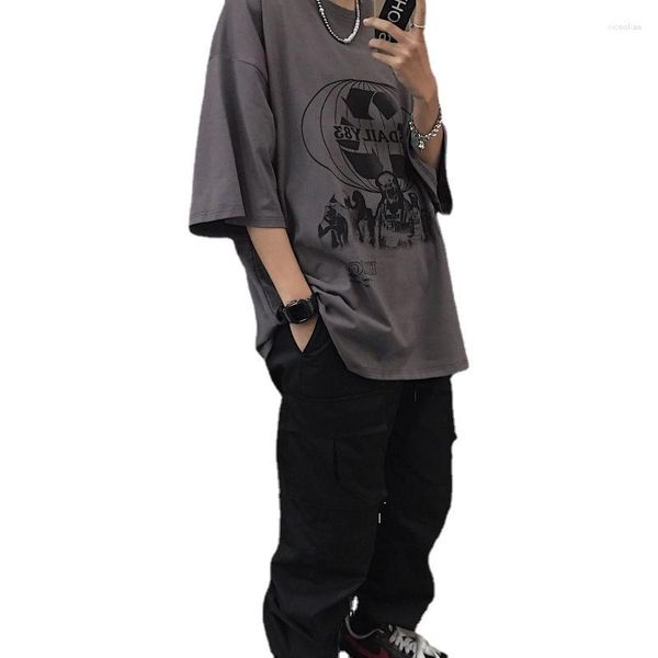 T-shirts pour hommes T-shirts pour hommes Style Y2k Anime T-shirt à manches courtes surdimensionné Hip Hop Harajuku Goth High Street Dark Printing Graphic Top