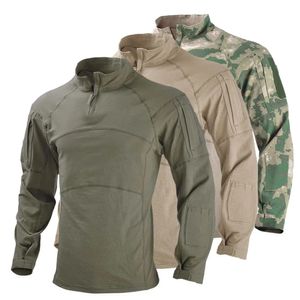 Camisetas para hombres Hombres Camisas tácticas Ejército Combate Airsoft Tops Safari Senderismo Manga larga antideslizante Ropa de caza militar Pesca Camping Camisa 231010