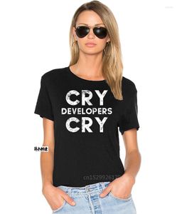 Camisetas para hombres Camiseta Men Funny Cry Developers Camisa y pegatina para ingenieros QA Camiseta Classic Women Camiseta Top