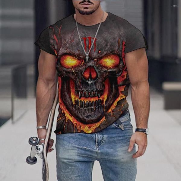 Camisetas para hombres Camisetas para hombres 3Dprinted Skull Cool Boy Picture The Cold Touch