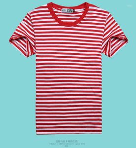 T-shirts pour hommes T-shirts pour hommes Chemise bleu marine à rayures bleues et blanches T-shirt de sport à manches courtes pour hommes Couple Parent-enfant Tops O-Neck Casual