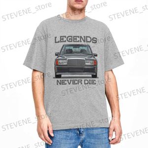 Camisetas para hombres Hombres Vintage Car W201 Legends Never Die Shirt Merch Classic 190E Cars Ropa de algodón puro Novedad Camisetas clásicas T240325