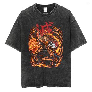 T-shirts hommes hommes lavés chemise noire anime imprimé surdimensionné t-shirt harajuku coton été streetwear t-shirt à manches courtes hauts t-shirts