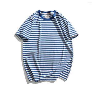 T-shirts pour hommes Hommes Femmes Amikaki Vintage Loose Casual T-shirt à manches courtes Couple Sailor's Stripe Shirt Père Mère Vêtements pour enfants