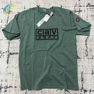 T-shirts pour hommes Hommes Femmes Couples Boîte classique Broderie Cav Empt TShirt Streetwear Vintage Washed Batik Carbon Grey Dark Green CAVEMPT Tee