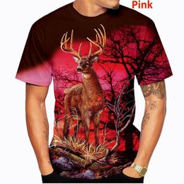 Hombres Camisetas Hombres Mujeres Harajuku Streetwear Moda Deer Hunting Camo Unisex 3D Impreso Animal Jirafa Verano 230411