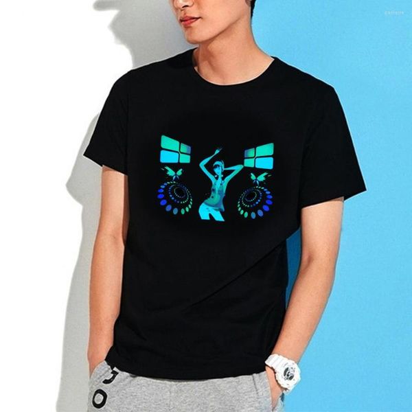 Camisetas para hombre y mujer, camisa brillante intermitente para fiesta, pareja, discoteca, DJ, sonido activado, luz LED, camiseta de manga corta a la moda