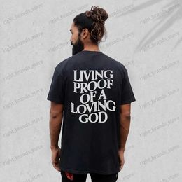 T-shirts hommes hommes femmes été vivant preuve d'un Dieu aimant imprimer Y2K T-shirt unisexe croix chrétienne Jésus t-shirts à manches courtes lâche coton haut T240122