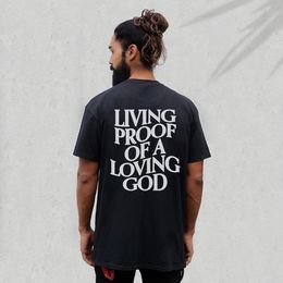 T-shirts hommes hommes femmes été vivant preuve d'un Dieu aimant imprimer Y2K T-shirt unisexe croix chrétienne Jésus t-shirts à manches courtes lâche coton haut 230408