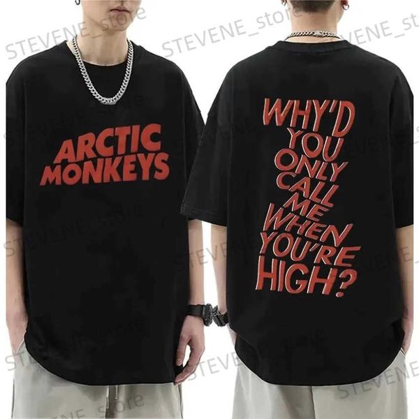 Camisetas para hombres Hombres Mujeres Camiseta Arctic Monkeys Rock Band Camiseta Hombre Hip Hop Camiseta Ropa Manga Corta Slve T Strtwear Y2k Tendencia Tops T240325