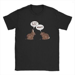 Camisetas para hombre, camisetas para hombre y mujer, camisetas de algodón divertidas de conejos BuHurts para el día de Pascua de Chocolate, camiseta de manga corta, ropa de talla grande