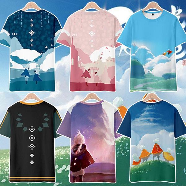 Camisetas para hombre, camisetas para hombre y mujer, camiseta con estampado 3D de Sky Children Of The Light, camiseta divertida de manga corta con cuello redondo para verano, camisetas gráficas