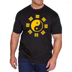 T-shirts masculins hommes yin yang tshirt ching kungfu art chinois chemise tai chi cotton vêtements