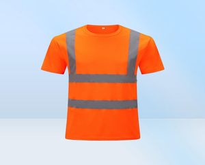 Heren T-shirts Men039s T-shirts Reflecterend Veiligheid T-shirt met korte mouwen Hoge zichtbaarheid Road Work Tee Top Hi Vis Workwear8094331