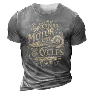 Heren T-shirts Mens 3D Gedrukte motorfiets T-shirt Motor Biker Vintage Korte Slve 1976 T-shirt Homme Moto T Shirt Racing Suit Camiseta Shirt T240425