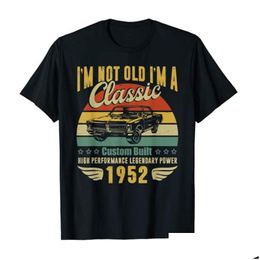 Camisetas para hombres para hombres 71 cumpleaños-presente para hombres papá retro vintage 1952 camiseta de cumpleaños de 71 años ropa de padre abuelo G dhta9