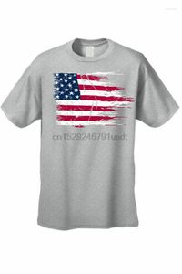 Camisetas para hombre CAMISETA CON BANDERA AMERICANA PARA HOMBRE EE. UU. Rasgada desgastada ESTRELLAS RAYAS HORIZONTALES