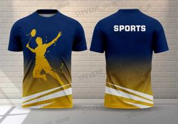 T-shirts pour hommes Hommes et femmes Cool Funny Crew Neck Top T-shirt de mode Nouveaux survêtements Modèle de badminton Impression 3D Grande taille Pull pour hommes T240325