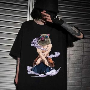 Heren T-shirts Mens Anime T-shirt Duivel Killer Blade Hashihira Innosuke korte mouwen Hip-Hop Japanse straatstijl Oversized T-shirt S2452322
