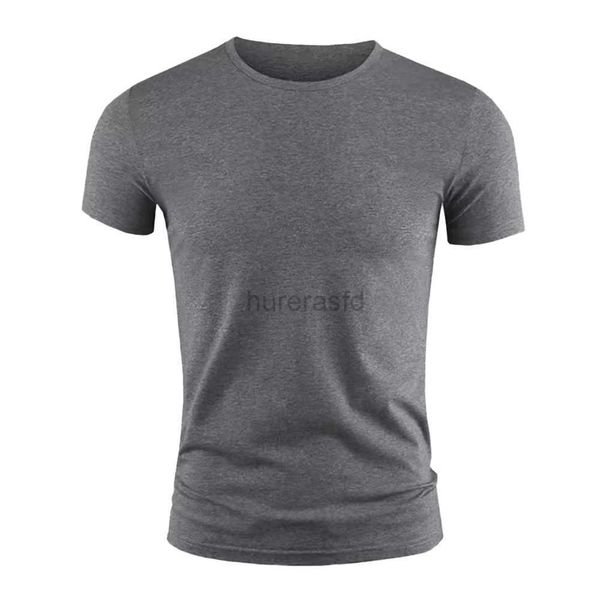T-shirts masculins pour hommes T-shirt de base couleur solide à manches courtes tee-shirt d'été de gym décontracté