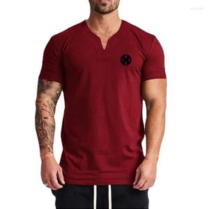 Hommes T-shirts Hommes Bodybuilding Marque Gymnases T-Shirt D'été Coton Respirant À Manches Courtes Mode Décontractée Slim Fit Cool Feeling Muscle Shirt