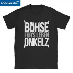 T-shirts masculins pour hommes Bohse Onkelz Rock T-shirt allemand Musique de coton pur