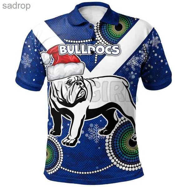 T-shirts masculins Mens Bulldog Summer Summer Christmas Rugby Nom personnalisé Super Bulldog Polo