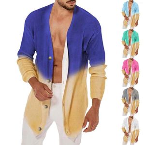 T-shirts pour hommes Hommes Cardigan de Noël Grands Hommes Bouton Casual Couleur Solide Col V Slim Warm Top Veste Tunique Robe
