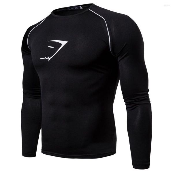 T-shirts pour hommes Chemise de compression pour hommes Rashguard Fitness Bodybuilding T-shirt à manches longues Slim Stretch Vêtements à séchage rapide