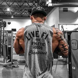 T-shirts masculins pour hommes en coton bodybuilding inférieur débardeur gymnase gym de fitness