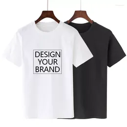 Heren T-shirts Heren katoen geborduurde T-shirts Gecomprimeerde zeefdruk Tee Blank Slim Fit Summer Man Plain Custom Unisex Tops