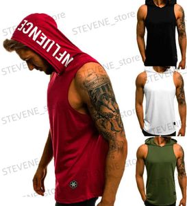 T-shirts pour hommes Hommes Coton Slveless Sweat à capuche Bodybuilding Entraînement Débardeurs Muscle Fitness Chemises Vestes Homme Top T240325