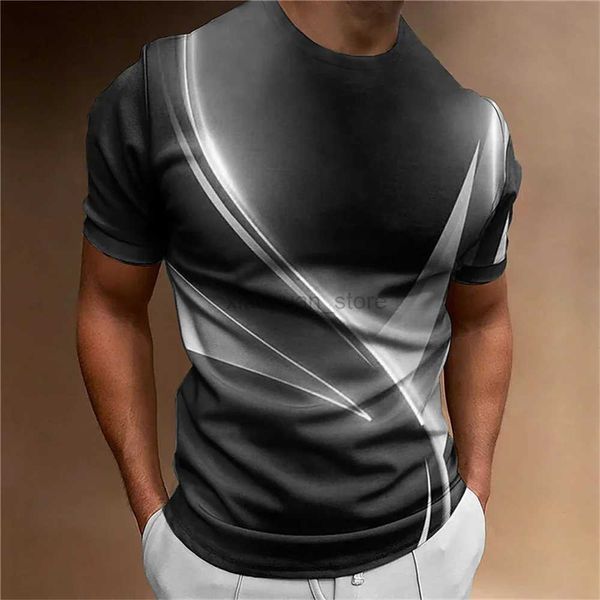 T-shirts pour hommes Hommes Curved Shine Imprimer T-shirt de haute qualité Mens Loose Holiday Shirt Style Casual Fitness Sweat-shirt 240327