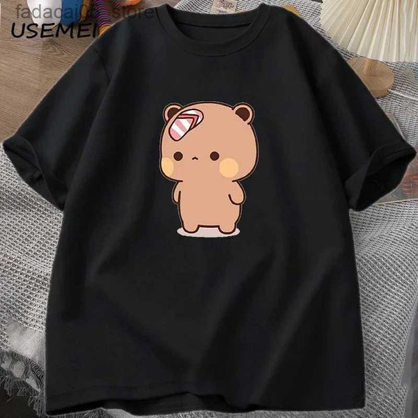 T-shirts masculins T-shirt t-shirt bubu cartoon mignon avec flip sur dudu fun coton à manches courtes à manches à manches