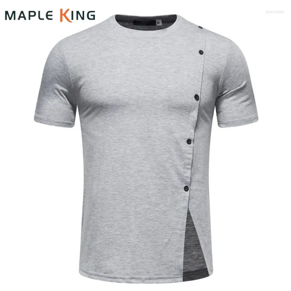 Camisetas para hombre Ropa de diseñador para hombre Camisa de skate Botones militares de verano Dobladillo irregular Ropa para hombre Camisetas Tops
