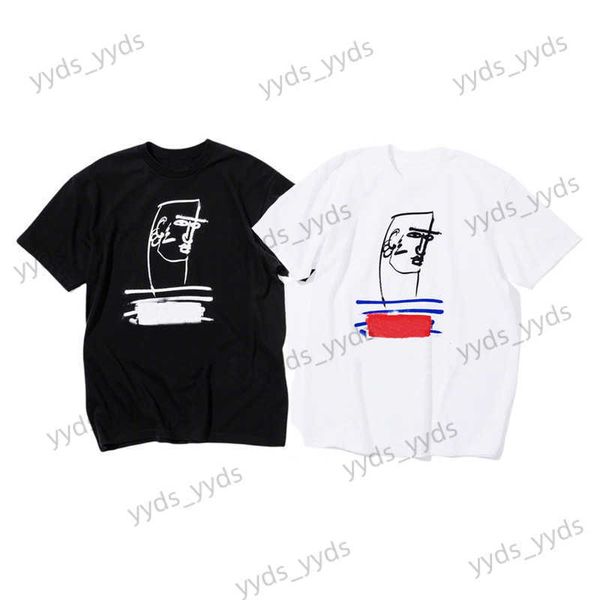 T-shirts pour hommes Mens Designer Hand Drawn Doodle T-shirt Couples De Mode D'été À Manches Courtes Hip Hop Style Top Qualité Femmes Tees Noir Taille S-XL T230328