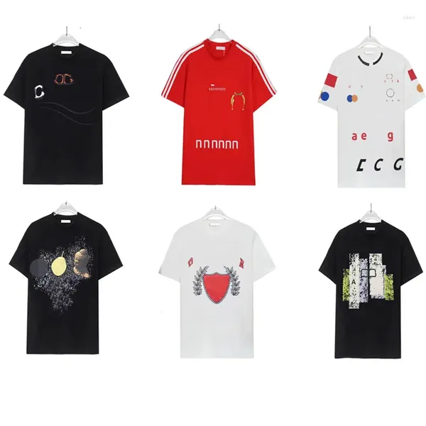 Camisetas para hombres camisa diseñadora para hombres camisetas de verano algodón puro de algodón redondo colorido impresión de letras blancas