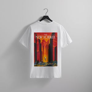 T-shirts masculins Designer pour hommes T-shirts tendances de la marque Papier de lapin coupant l'horizon new-yorkais imprimé rond cou rond