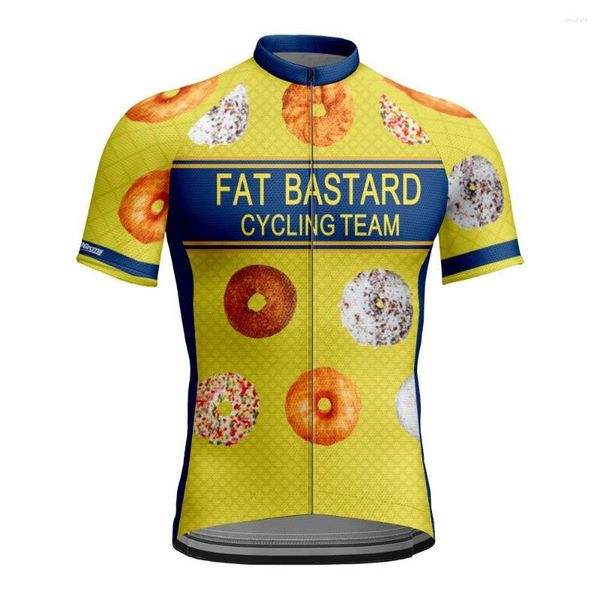 T-shirts pour hommes Mens Donut Print Cycling Jersey Vêtements Summer Bike Short Sleeves Team Bicycle Top