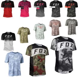 T-shirts masculins Homme en downhill Mountain Bike Shirt Off-Road Dh Motorcycle Ranger Fox Mtb Jersey Racing Short à manches 9A7P