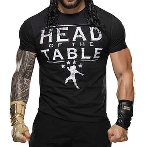T-shirts pour hommes Hommes Fanatics Branded Black Roman Reigns Tête de la table T-shirt d'été à manches courtes Casual Vêtements pour enfants Tops