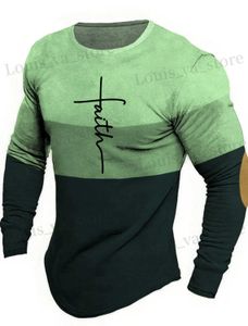 T-shirts masculins créateurs de mode pour hommes décontractés pour hommes Cross Cross 3D T-shirt imprimé rétro simple moderne Strt Run Sports Long Slve T240419