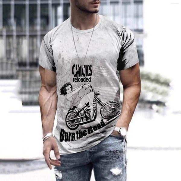 T-shirts pour hommes Mens Fashion Retro Sports Fitness Outdoor 3D Digital Printed Shirt Short Sleeve Top Blouse