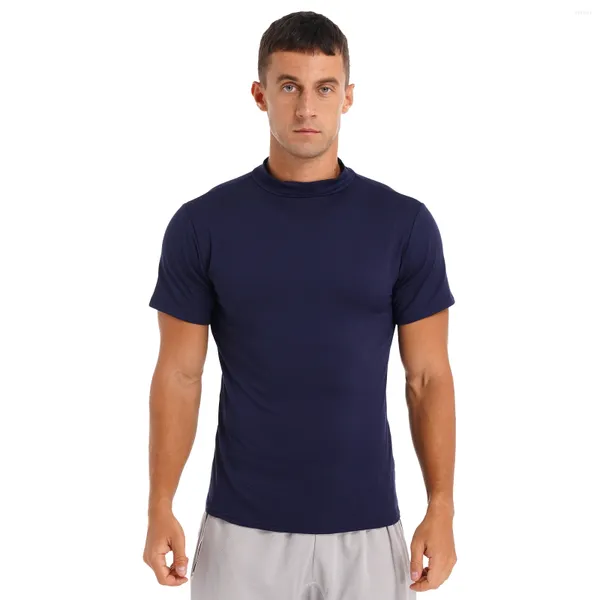 T-shirts pour hommes T-shirt de mode pour hommes 2023 Summer Casual Coton à manches courtes Couleur unie Slim Fit Tees Tops Undershirt Party Vêtements masculins