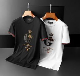 T-shirts pour hommes T-shirt de mode pour hommes Designers Europe Station 2023 Été Nouveau coton soyeux pour hommes T-shirt à manches courtes brodé sequin slim fit demi-manche